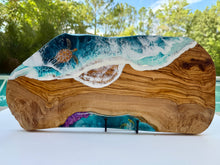 Load image into Gallery viewer, Olivewood Turtle Charcuterie Board with Tide Pool